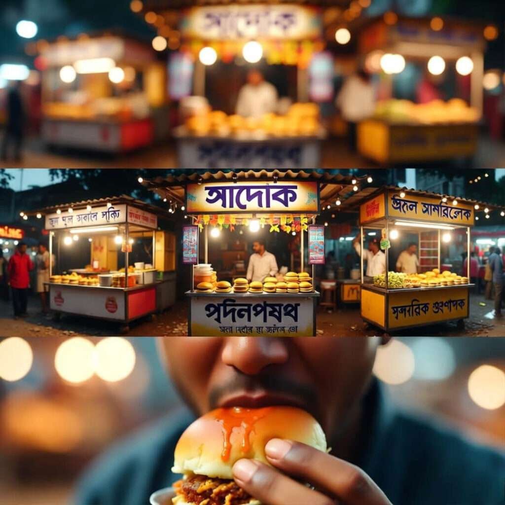 Sauce-smeared blur of eastern street chaos in my Indian cuisine wander.