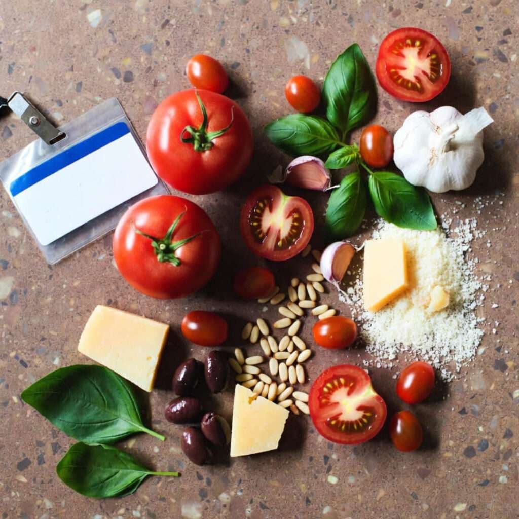 Scattered fixings for easy homemade pasta dinners, my after-work ritual.