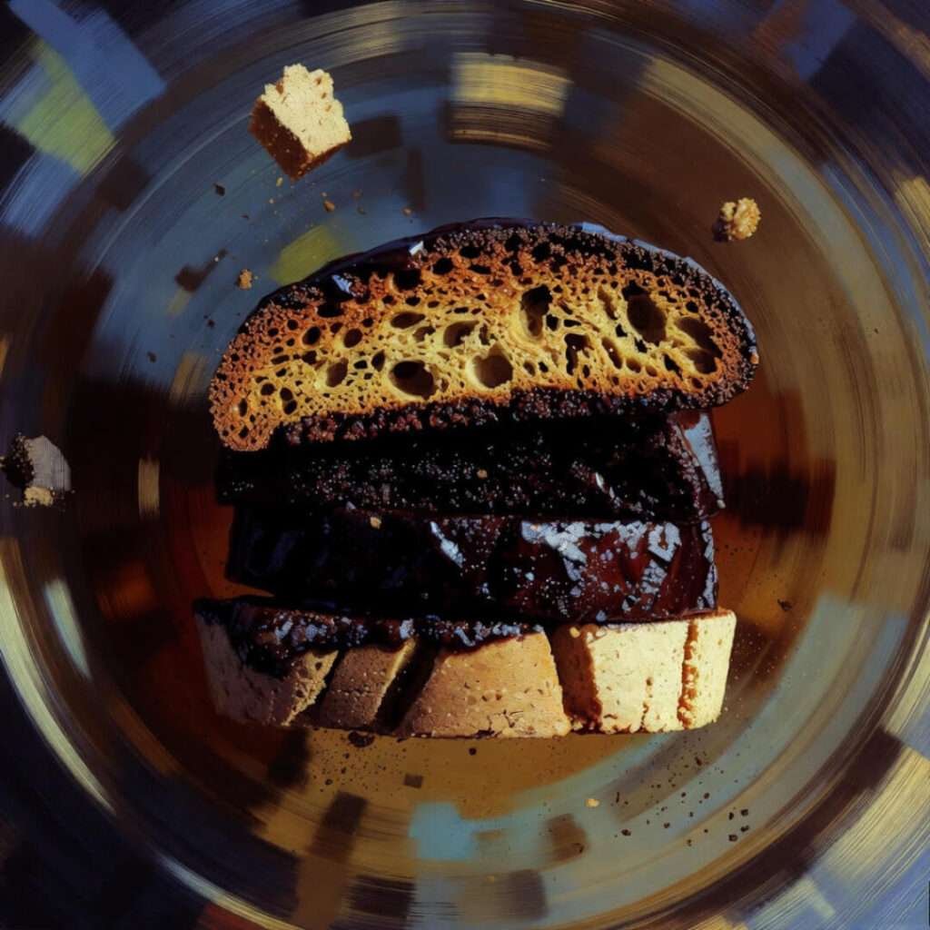 Chocolate-dipped biscotti chaos swirl.