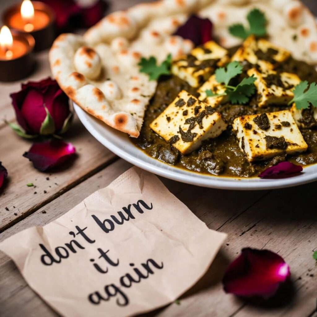 Grinning cook stirs bubbling dal.