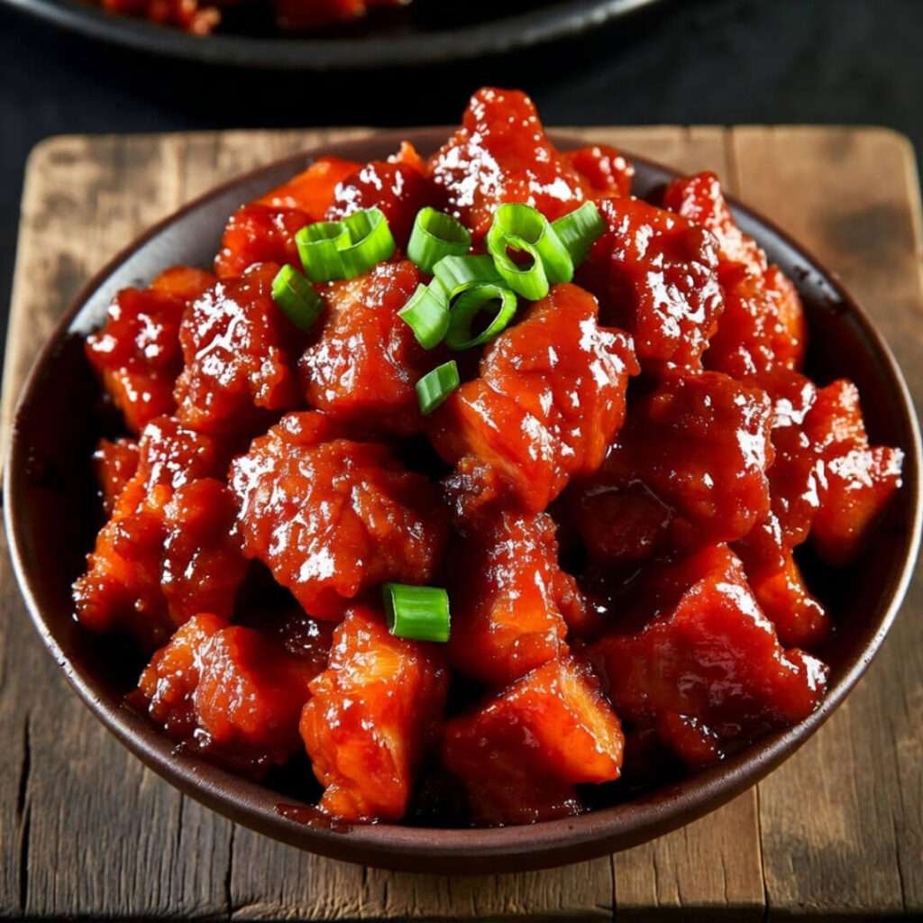 Glossy hong shao rou, impatient perfection.