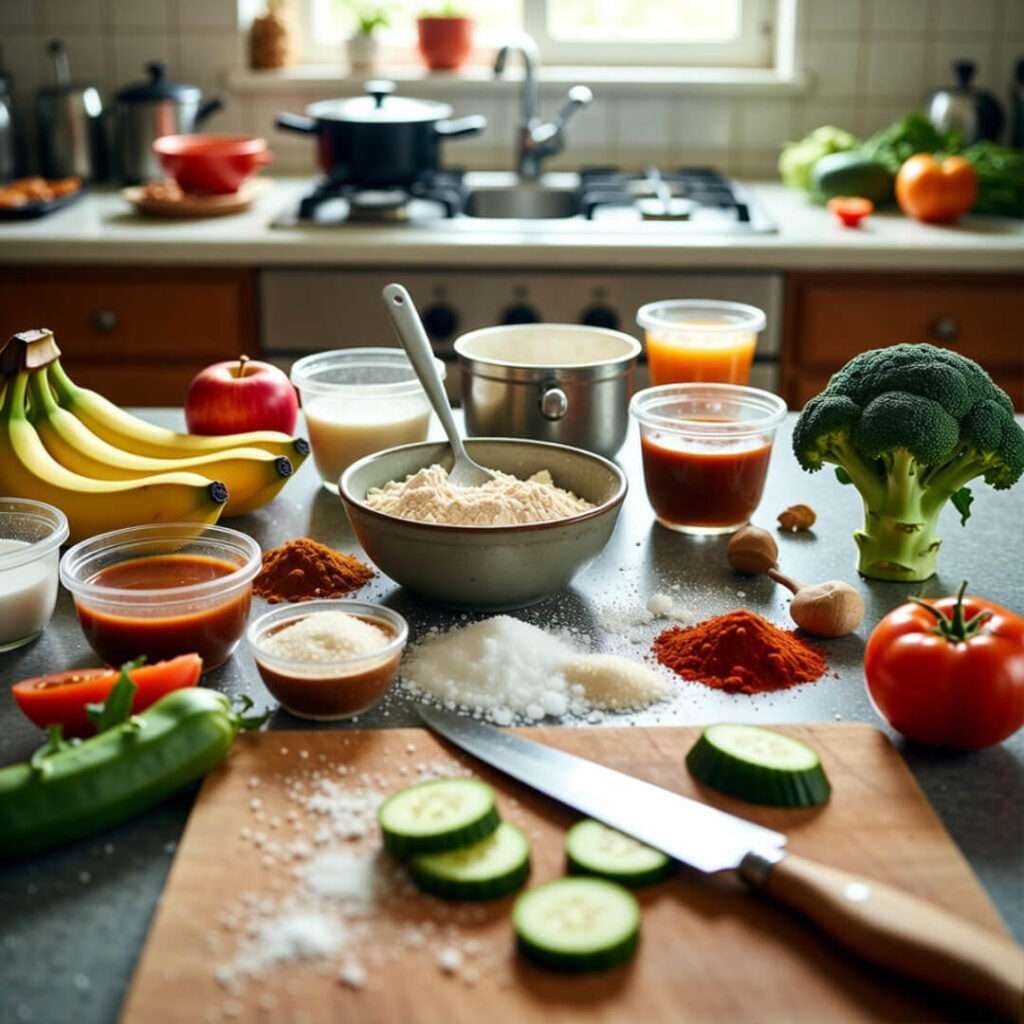 Chaotic kitchen counter spill.