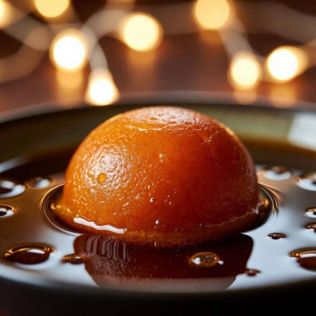 Over-the-top gulab jamun with fairy lights