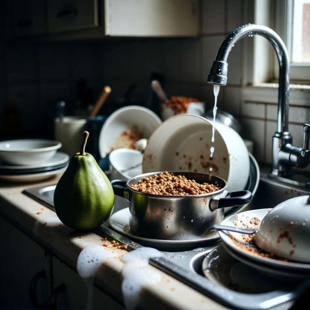 Gross sink, old lentils, perfect scared avocado