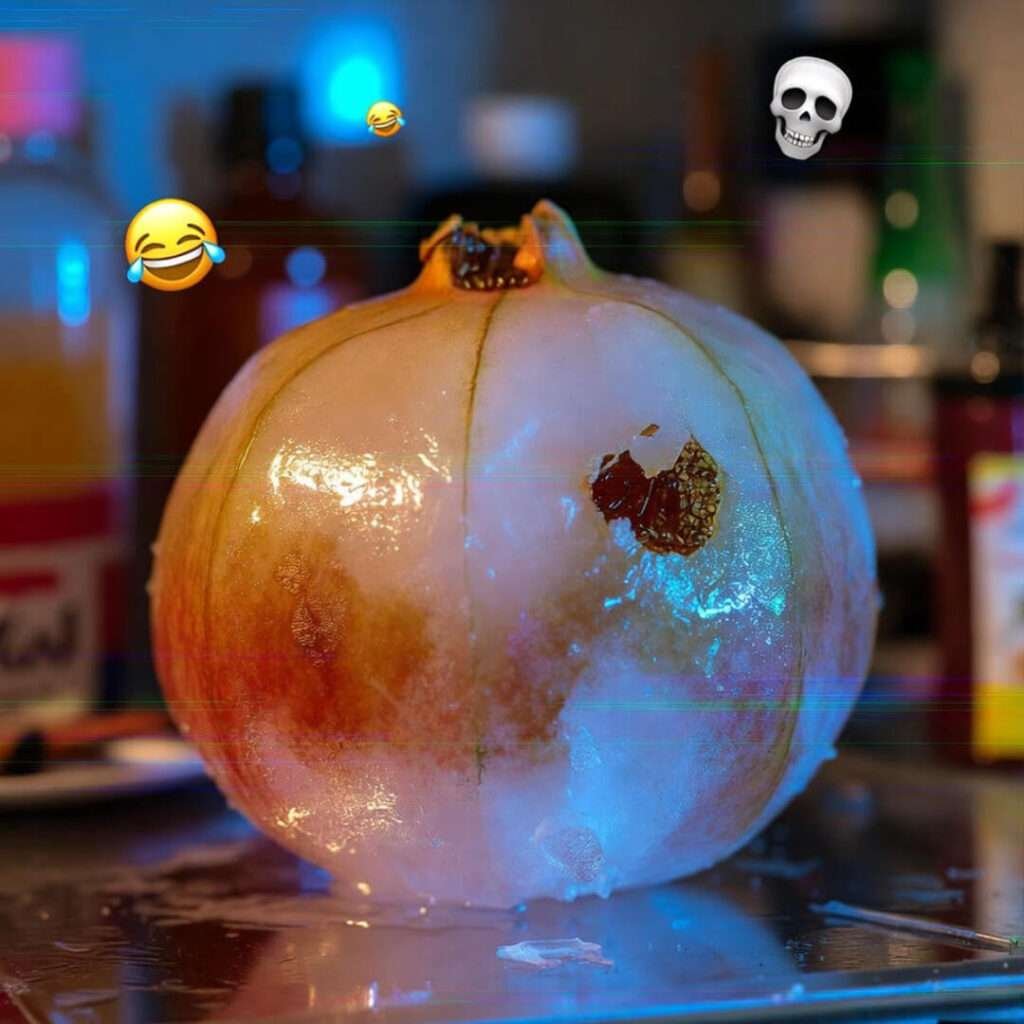 Messy global snack shelf with lonely Goldfish cracker.