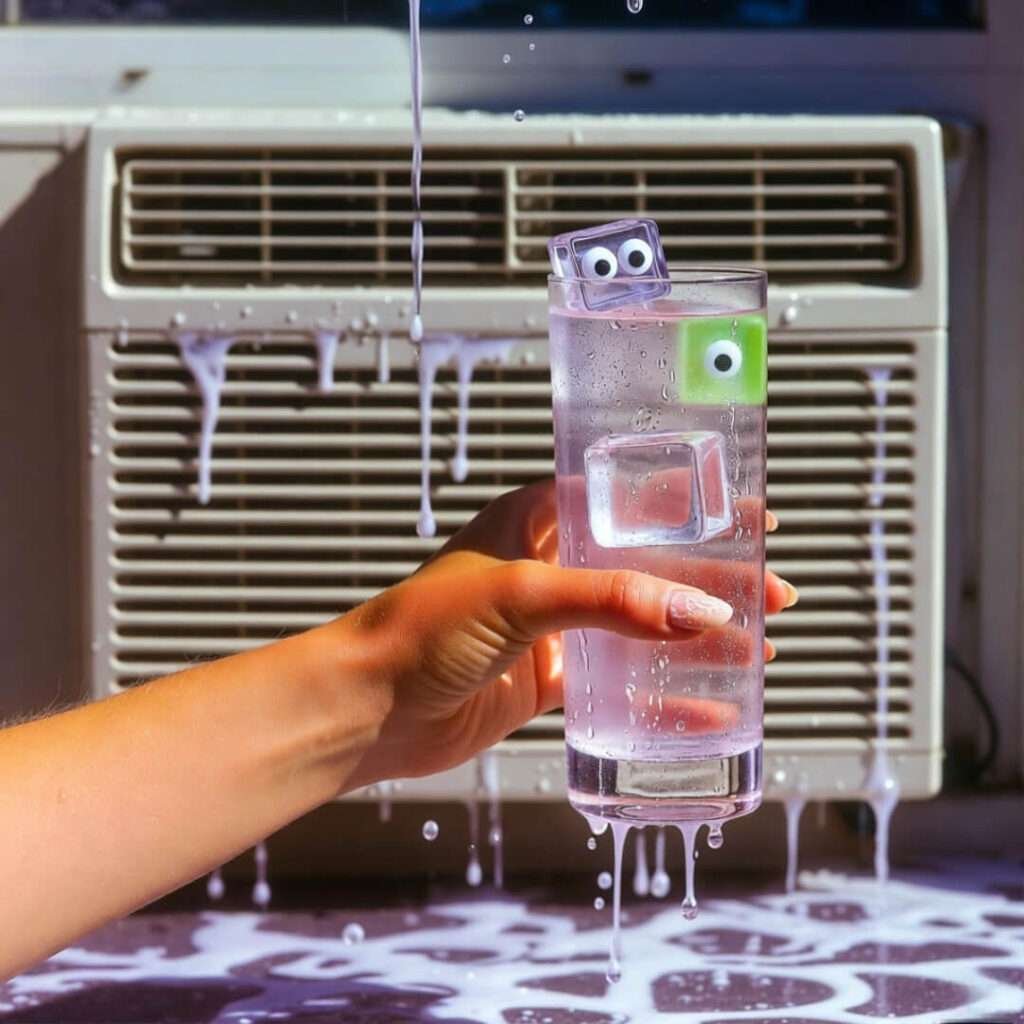 Sweaty mocktail vs leaking AC, pure chaos.