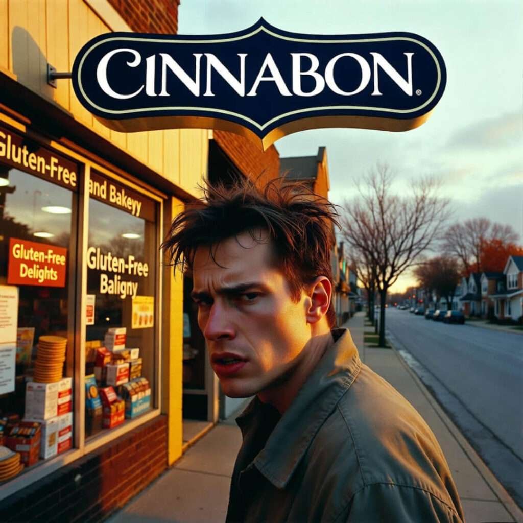 Bitter face outside Cinnabon dreaming of gluten-free hope