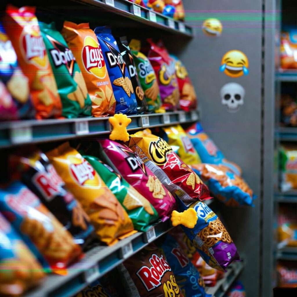 Half-frozen bitten lokum under fridge glow.