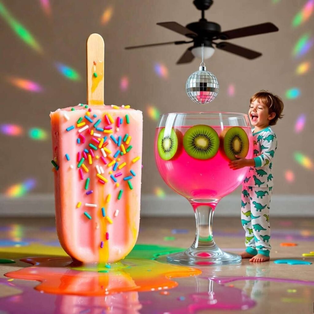 Melting popsicle and sticky floor chaos with mocktail